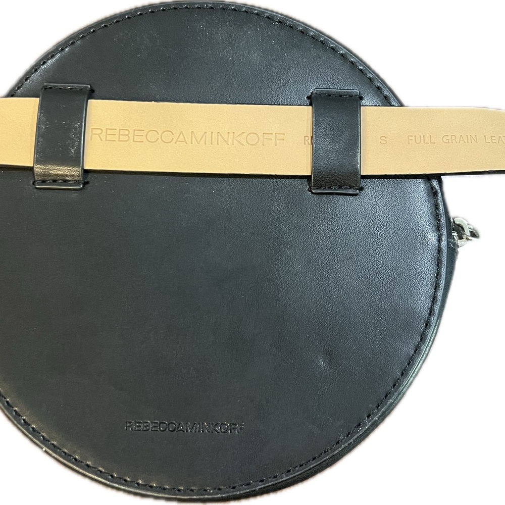 Black Round Crossbody Bag with Stud Accents - Picture 4 of 7